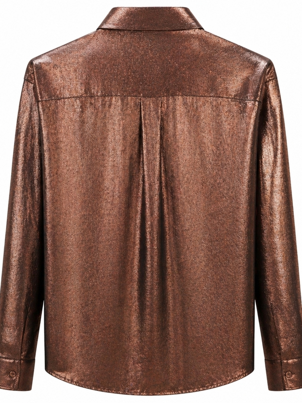 🆕️Barabas Bronze Metallic Satin Shirt Men L Button Up Luxury Party Club - Picture 2 of 4